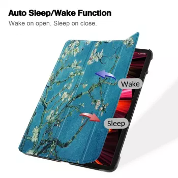 iLike Galaxy Tab S9 FE Tri-Fold Eco-Leder Stand Case Sakura