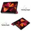 iLike Galaxy Tab S9 Plus 12.4 Tri-Fold Eco-Leder Stand-Case Korallenrosa