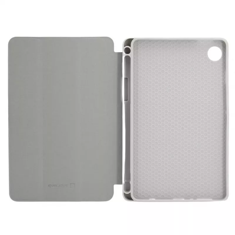Evelatus Galaxy Tab A9 Tablet-Hülle mit Imitat-Mikrofaser-Innenseite Silber