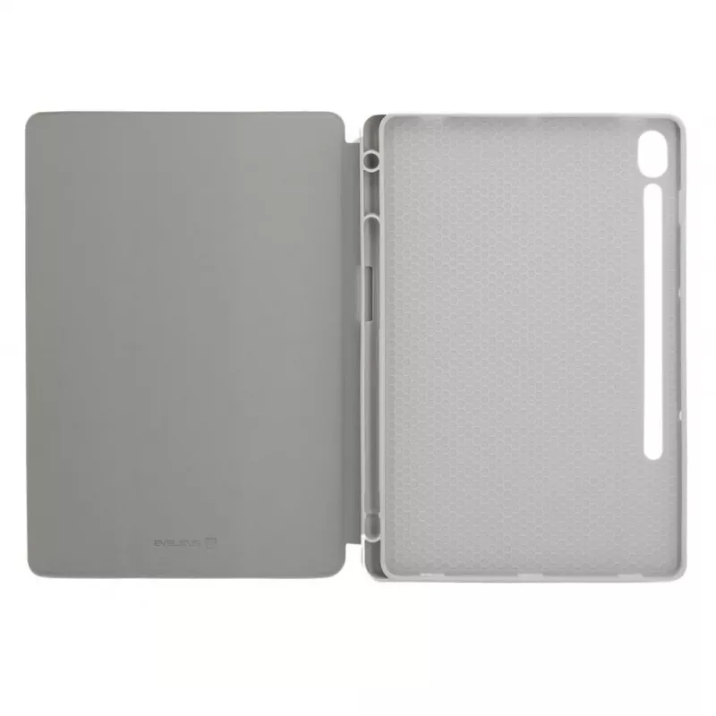 Evelatus Galaxy Tab S9 Tablet Case mit Imitat-Mikrofaser-Innenseite Silber
