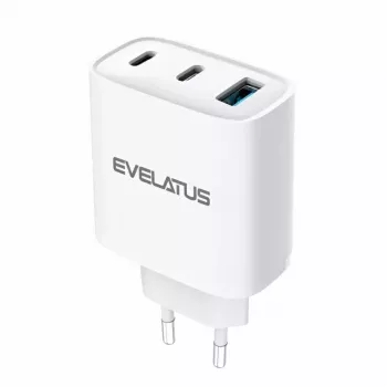 Evelatus 45W Max Fast Charger EU USB-C1/USB-C1/USB-A - RCE-4501ACCL White