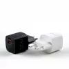 Evelatus USB-A und USB-C 30W Max EU-Ladegerät Schwarz