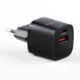 Evelatus USB-A und USB-C 30W Max EU-Ladegerät Schwarz