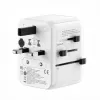 EVELATUS 35W World Travel Adapter mit 1 PD USB-C, 2 USB-C, 2 USB-A, Weiß