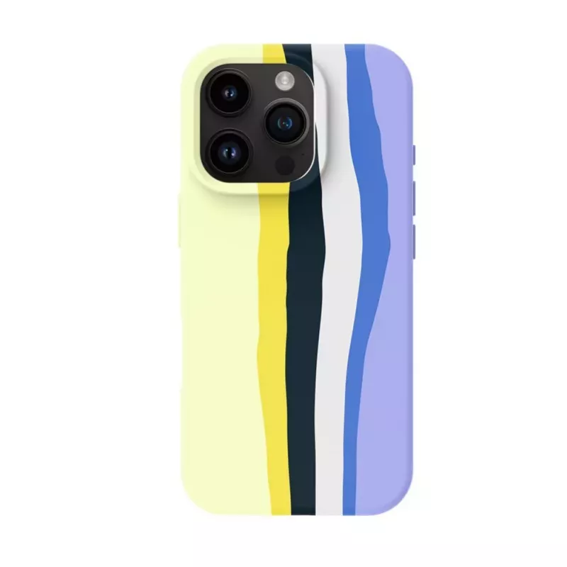 Evelatus Apple iPhone 16 Pro Max Multi-Colored Silicone Case With MagSafe Ceramic White