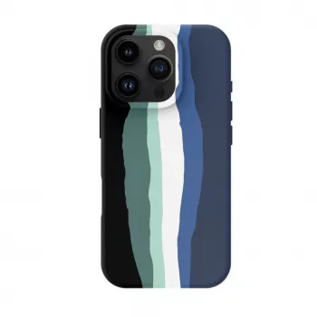 Evelatus Apple iPhone 16 Pro Multi-Colored Silicone Case With MagSafe Aqua Blue