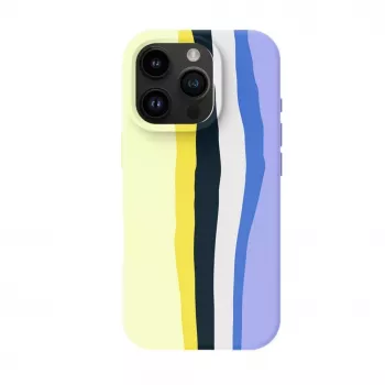 Evelatus Apple iPhone 16 Pro Multi-Colored Silicone Case With MagSafe Ceramic White
