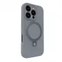 Evelatus Apple iPhone 16 Pro Premium MagSafe mit Standfuß Soft Touch Silikonhülle Silber