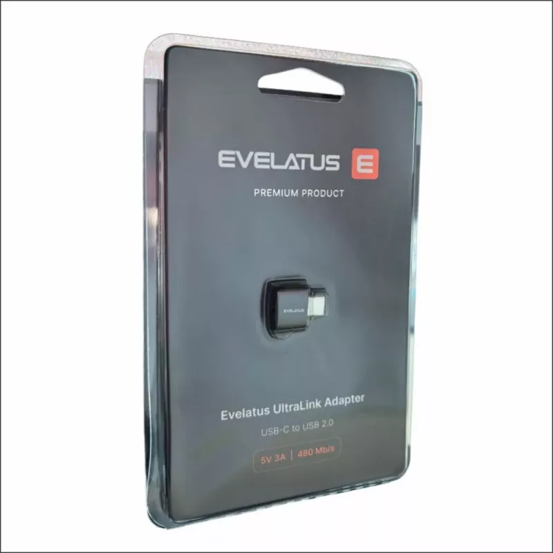 Evelatus UltraLink OTG Adapter USB-C auf USB 3.0 5V 3A 5 Gbps Schwarz