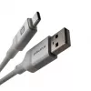 Evelatus USB-A auf USB-C Kabel 2M Aluminiumgehäuse Geflochten Weiß