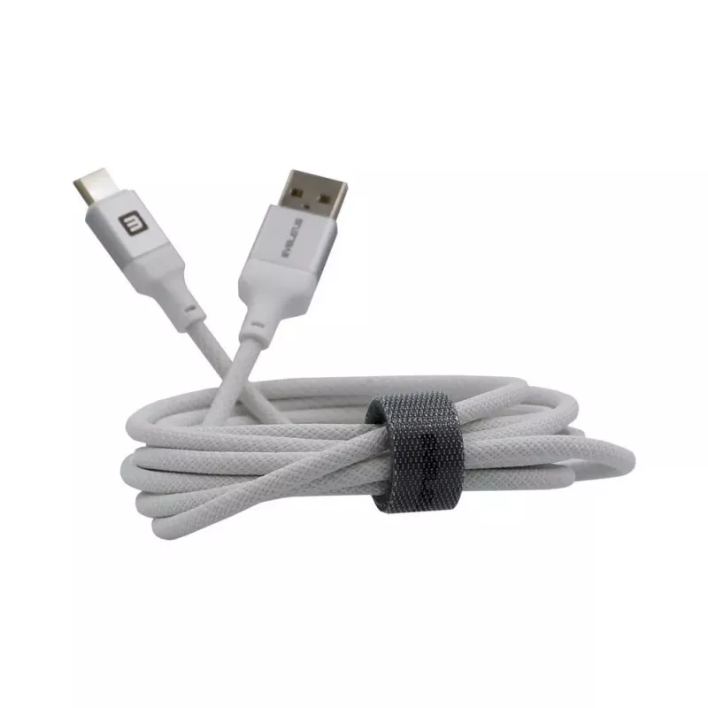 Evelatus USB-A auf USB-C Kabel 2M Aluminiumgehäuse Geflochten Weiß