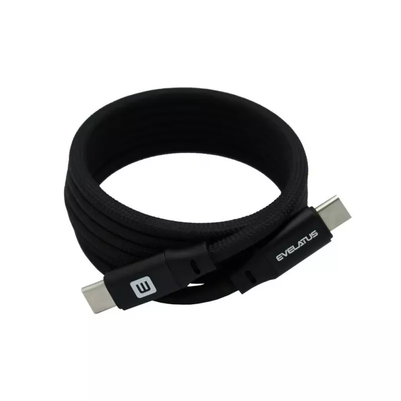 Evelatus E-Mag Power 60W USB-C auf USB-C Magnetkabel 1,2m Schwarz