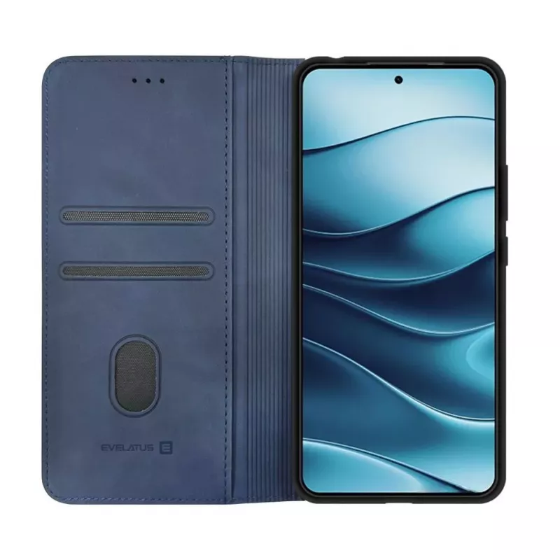 Evelatus Xiaomi Redmi Note 14 5G Book Case PU Leder Dunkelblau
