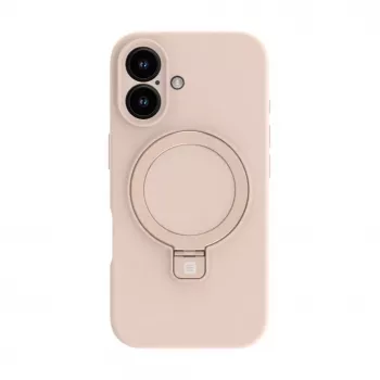 Evelatus Apple iPhone 16 Premium Magsafe with Stand Soft Touch Silicone Case Pink Sand