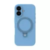Evelatus Apple iPhone 16 Premium MagSafe mit Standfuß Soft Touch Silikonhülle Blau