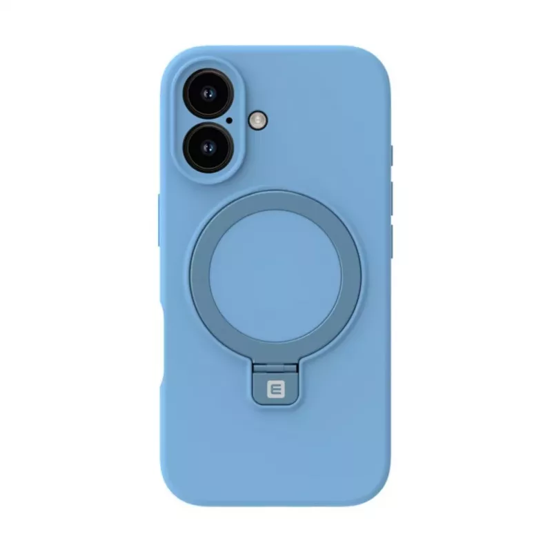 Evelatus Apple iPhone 16 Premium MagSafe mit Standfuß Soft Touch Silikonhülle Blau
