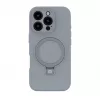 Evelatus Apple iPhone 16 Pro Max Premium MagSafe mit Standfuß Soft Touch Silikonhülle Silber