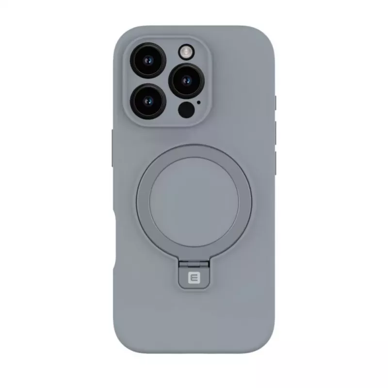 Evelatus Apple iPhone 16 Pro Max Premium MagSafe mit Standfuß Soft Touch Silikonhülle Silber