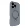 Evelatus Apple iPhone 16 Pro Max Premium MagSafe mit Standfuß Soft Touch Silikonhülle Silber