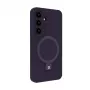 Evelatus Samsung Galaxy S25 Premium Magnetic mit Standfuß Soft Touch Silikonhülle Lila