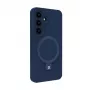 Evelatus Samsung Galaxy S25 Premium Magnetic mit Standfuß Soft Touch Silikonhülle Mitternachtsblau