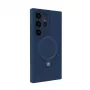 Evelatus Samsung Galaxy S25 Ultra Premium Magnetic mit Standfuß Soft Touch Silikonhülle Mitternachtsblau