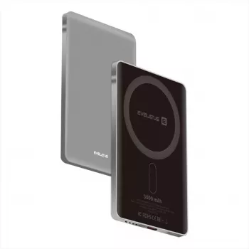 Evelatus PD20W 5000mAh Power Bank MagLink Elite mit kabellosem Laden Silber