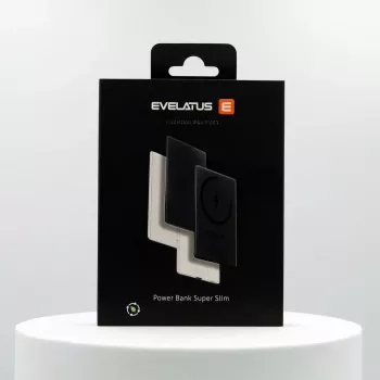 Evelatus 3000mAh Power Bank Super Slim mit kabellosem Laden EVEP03PBSSW Weiß