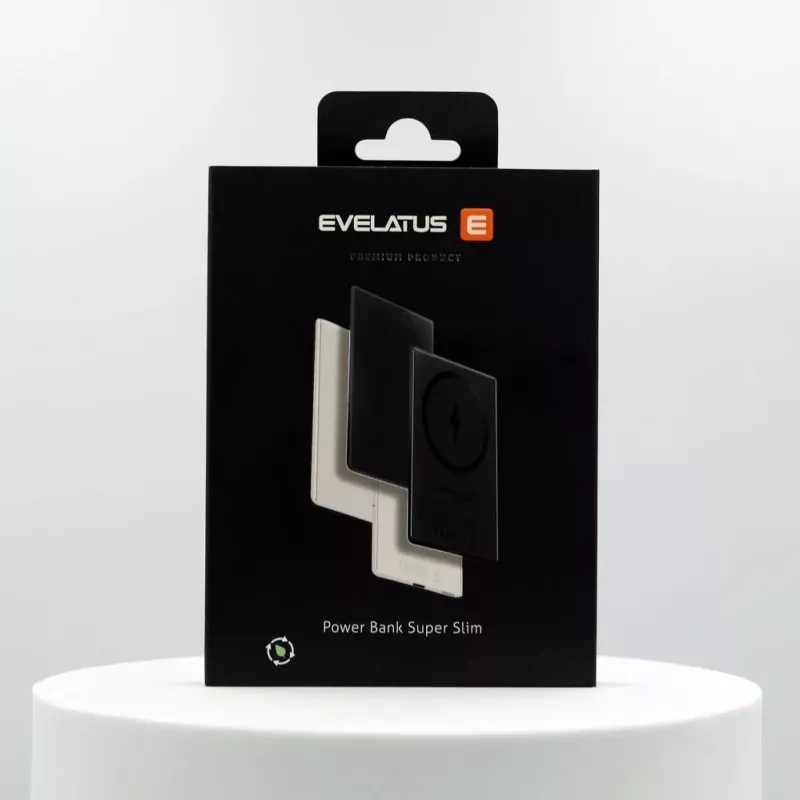 Evelatus 3000mAh Power Bank Super Slim mit kabellosem Laden EVEP03PBSSW Weiß