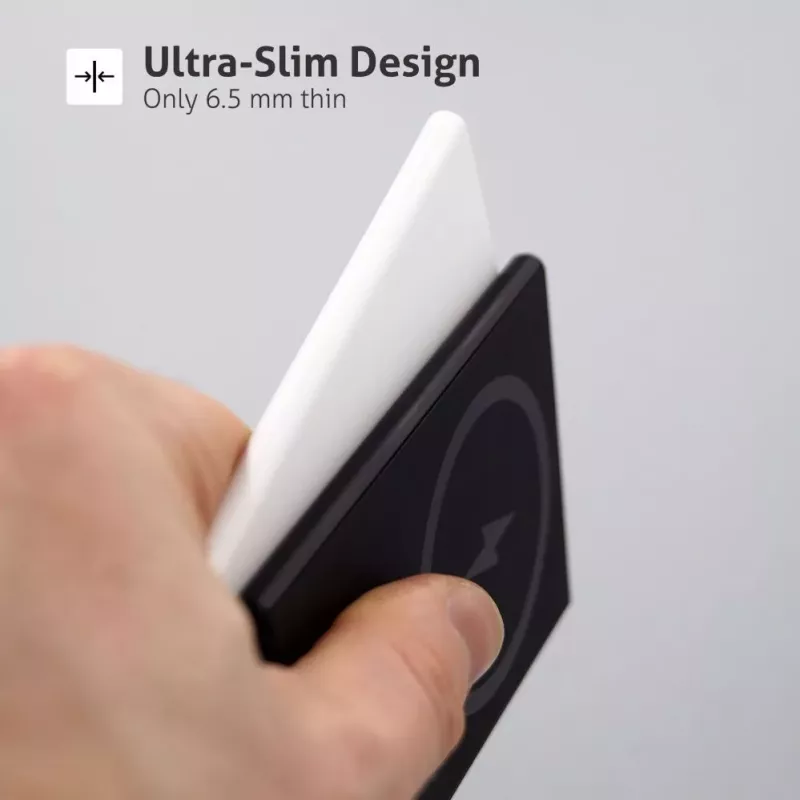 Evelatus 3000mAh Power Bank Super Slim mit kabellosem Laden EVEP03PBSSB Schwarz