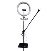 iLike S14 LED Selfie 36cm Ringlicht Lampe + Stativ 2,1m + Ablage & 3x Telefon-/Mikrofonhalter Schwarz