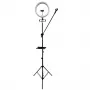 iLike S12 LED Selfie 31cm Ring Light Lamp + Tripod Stand 2.1m + Shelf & 3x Phone / Mic Holder Black