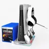 iLike DZ504 Slim Multi Dock Station für PlayStation 5 PS5 Controller mit Kühlventilatoren & RGB Schwarz