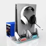 iLike DZ504 Slim Multi Dock Station für PlayStation 5 PS5 Controller mit Kühlventilatoren & RGB Schwarz