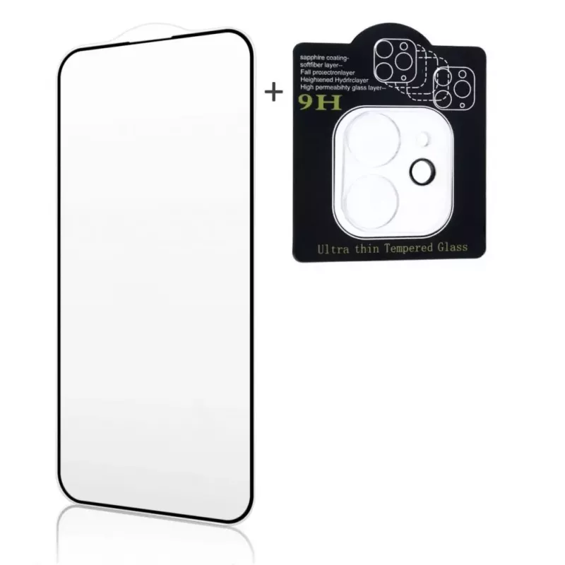 iLike Apple iPhone 16 Pro / 17 X2 Super Set 2.5D Edge Full Face Tempered Glass + Camera Glass