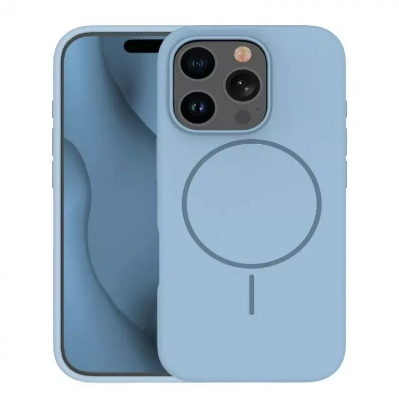 iLike Apple iPhone 16 Pro Soft Touch Silikonhülle mit Magnet Hellblau