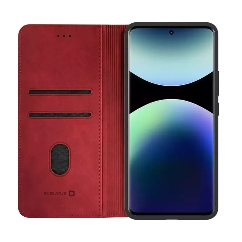 Evelatus Xiaomi Redmi Note 15 Book Case Rot