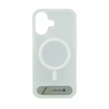 Evelatus Apple iPhone 17 Rubber Coated MagSafe With Stand Case Silver