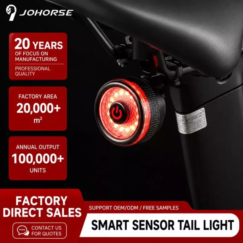 iLike Smart Bike Tail Light, USB wiederaufladbare LED-Fahrradrückleuchte mit Bremsensor, Auto-Sleep-Modus & Vibrations-Weckfunktion