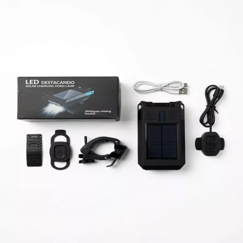 iLike Solar Powered Bike Headlight mit 120dB Hupe, USB wiederaufladbar, 1000LM LED Fahrrad-Frontlicht, 4000mAh Akku, Notwarnlicht