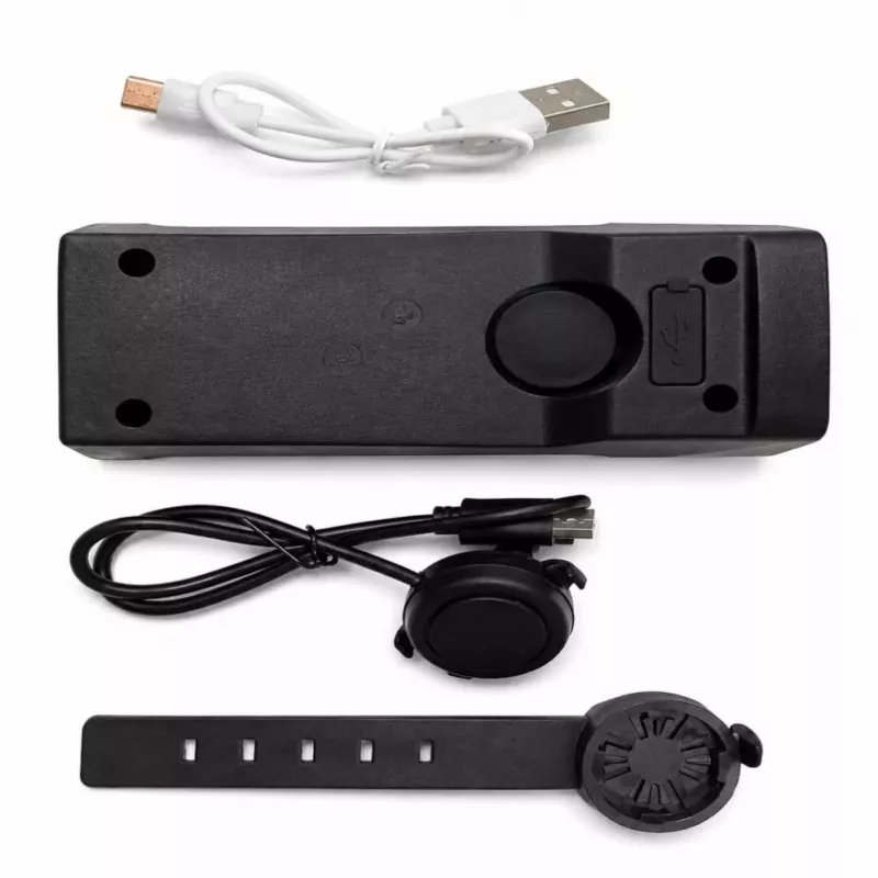 iLike Wiederaufladbarer Fahrradscheinwerfer mit 120 dB Elektrohupe, 300 Lumen LED-Fahrradlicht, USB-wiederaufladbar, Lenker-Fernbedienung