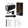 iLike Wiederaufladbarer Fahrradscheinwerfer mit 120 dB Elektrohupe, 300 Lumen LED-Fahrradlicht, USB-wiederaufladbar, Lenker-Fernbedienung