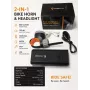 iLike JOHORSE Fahrradscheinwerfer & Elektro-Horn – 300 Lumen, 120 dB, USB wiederaufladbar
