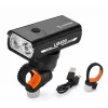 iLike JOHORSE USB wiederaufladbare Fahrrad-Frontleuchte, 400LM LED Fahrradscheinwerfer, Dual Beam, Aluminiumgehäuse, Akkustandsanzeige, wasserdichtes Fahrradlicht