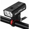 iLike JOHORSE USB wiederaufladbare Fahrrad-Frontleuchte, 400LM LED Fahrradscheinwerfer, Dual Beam, Aluminiumgehäuse, Akkustandsanzeige, wasserdichtes Fahrradlicht