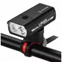 iLike JOHORSE USB wiederaufladbare Fahrrad-Frontleuchte, 400LM LED Fahrradscheinwerfer, Dual Beam, Aluminiumgehäuse, Akkustandsanzeige, wasserdichtes Fahrradlicht