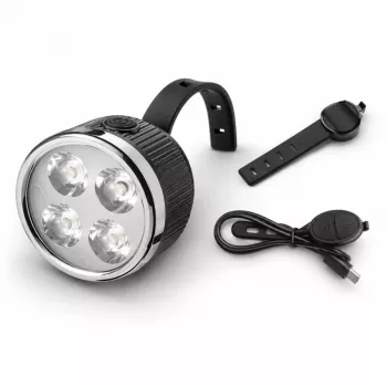 iLike Wiederaufladbarer Fahrrad-Scheinwerfer mit 120dB Hupe, 280 Lumen, 4 Lichtmodi, USB-wiederaufladbar, kabellose Fernbedienung
