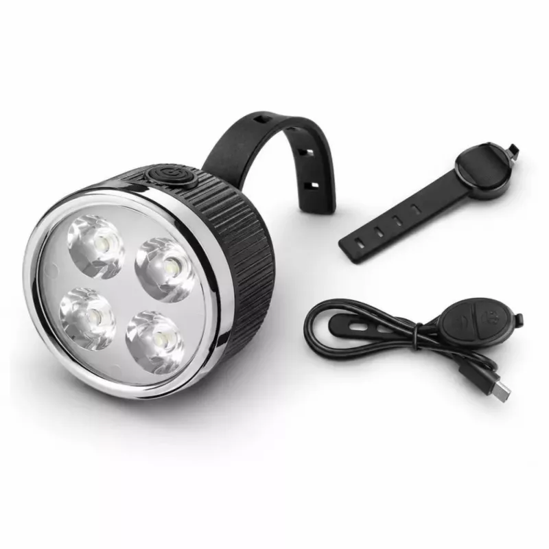 iLike Wiederaufladbarer Fahrrad-Scheinwerfer mit 120dB Hupe, 280 Lumen, 4 Lichtmodi, USB-wiederaufladbar, kabellose Fernbedienung