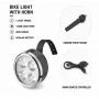 iLike Wiederaufladbarer Fahrrad-Scheinwerfer mit 120dB Hupe, 280 Lumen, 4 Lichtmodi, USB-wiederaufladbar, kabellose Fernbedienung