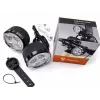 iLike USB wiederaufladbares 4-LED Fahrradlicht-Set – Vorder- und Rücklichter mit 120dB Hupe